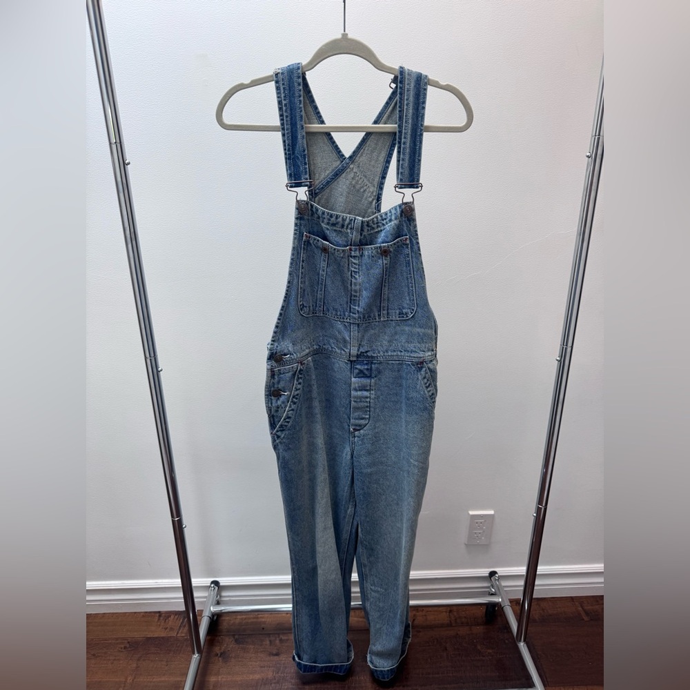 Free People Straight-Leg Denim Overalls